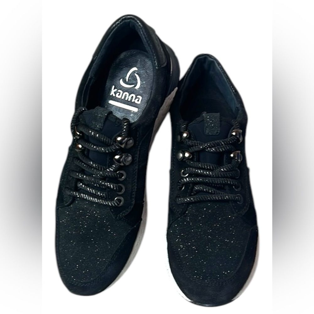 Kanna Women’s Black Sparkle Sports Shoes/Sneakers Size 37 EU